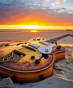 Antique Guitar Paint By Numbers