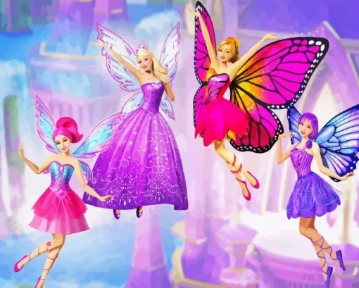 Barbie Mariposa Paint By Numbers