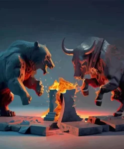 Bull Bear Paint By Numbers