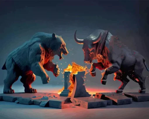 Bull Bear Paint By Numbers