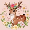 Floral Baby Deer Paint By Numbers