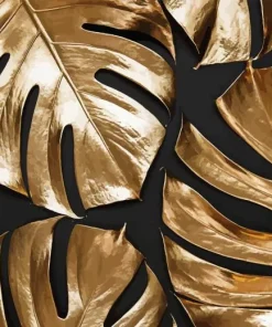 Gold Leaves Paint By Numbers