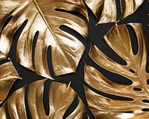 Gold Leaves Paint By Numbers
