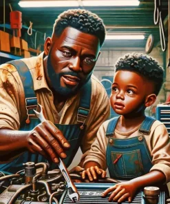 Mecanic Black Father Paint By Numbers