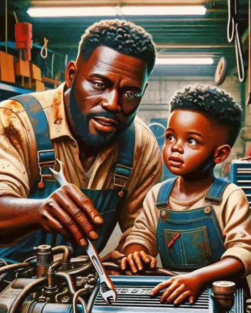 Mecanic Black Father Paint By Numbers