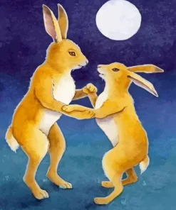 Cute Dancing Rabbits Paint By Numbers