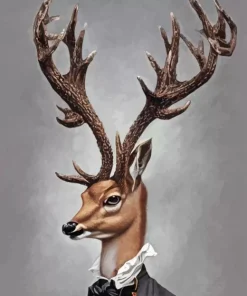 Deer Wearing Clothes Paint By Numbers