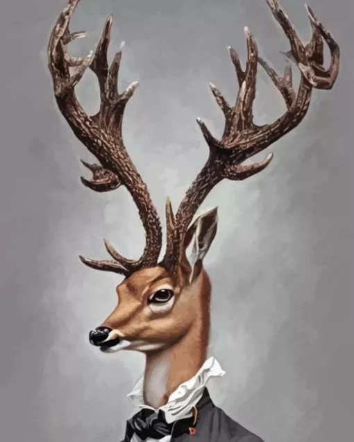 Deer Wearing Clothes Paint By Numbers