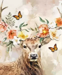 Antlers And Butterflies Paint By Numbers