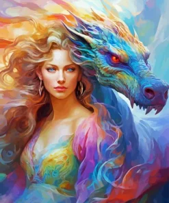 Girl And Dragon Paint By Numbers