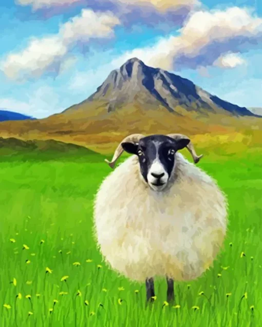 Black Faced Sheep Paint By Numbers