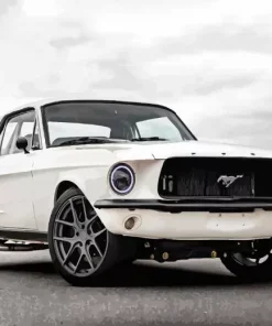 White Ford Mustang Paint By Numbers