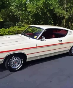 White Ford Torino Paint By Numbers