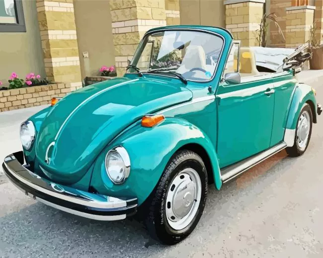1974 green vw bug convertible paint by number Vw Bug Convertible Paint By Numbers
