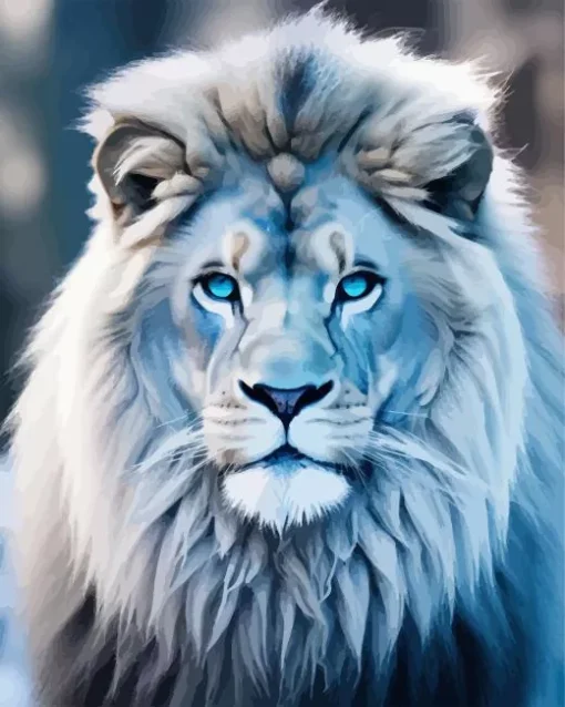 Blue Eyes Lion Paint By Numbers