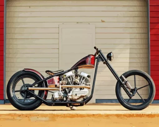Chopper Motorcycle Paint By Numbers