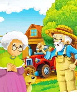 Illustration Old Farmers Paint By Numbers