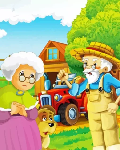 Illustration Old Farmers Paint By Numbers