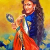 Indian And Mirror Paint By Numbers