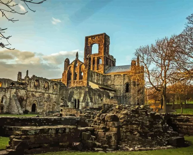 Kirkstall abbey paint by number England Kirkstall Abbey Paint By Numbers
