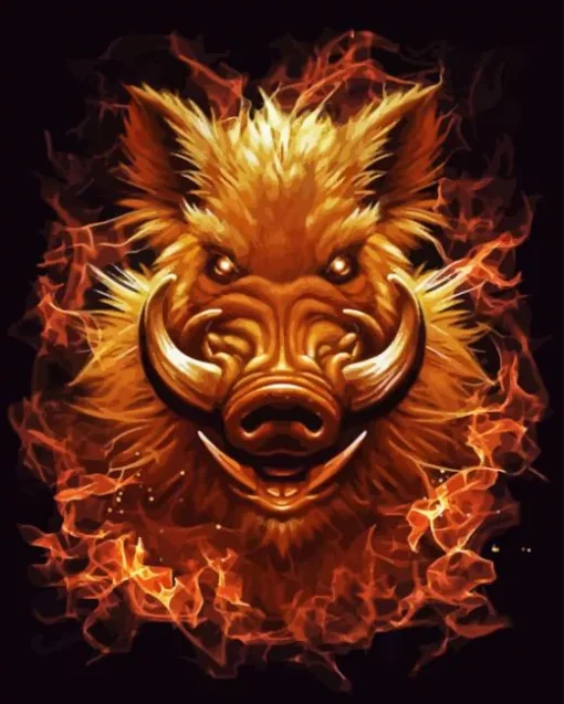 Cool Razorback Pig Paint By Numbers