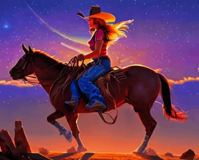 The cowgirl paint by number The Cowgirl Paint By Numbers