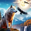 Wolf And Eagles Paint By Numbers