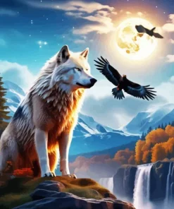 Wolf And Eagles Paint By Numbers