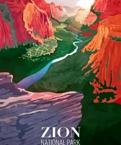 Zion Park Poster Paint By Numbers