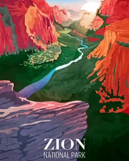 Zion Park Poster Paint By Numbers