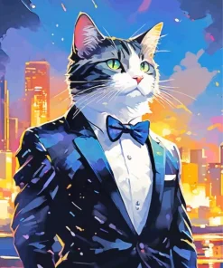 Tie Cat Art Paint By Numbers