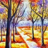 Fall Trees Park Paint By Numbers