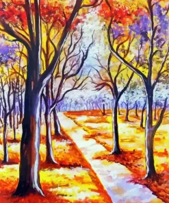 Fall Trees Park Paint By Numbers