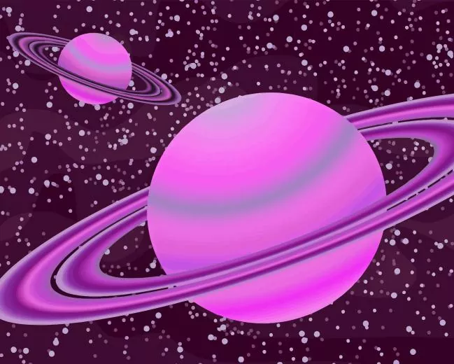 purple planets paint by number Cartoon Planets Paint By Numbers