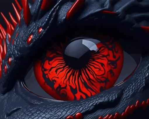 Red Dragon Eye Paint By Numbers