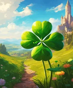 Green Flower Art Paint By Numbers