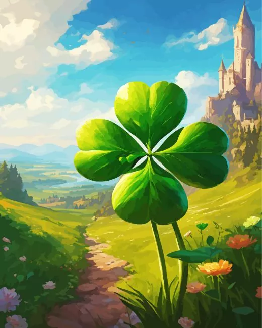 Aesthetic green flower art paint by number Green Flower Art Paint By Numbers