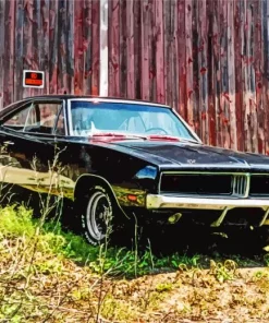 Old Black 69 Charger Paint By Numbers