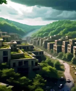 Epic Overgrown City Paint By Numbers