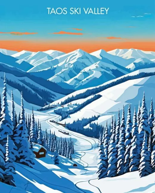 Ski Valley Taos paint by number Ski Valley Taos Paint By Numbers
