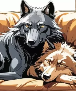 Black And Brown Wolf Paint By Numbers