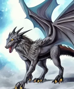 Black Wolf Dragon Paint By Numbers