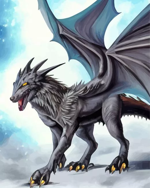black wolf dragon paint by number Black Wolf Dragon Paint By Numbers