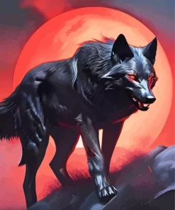 Black Wolf Evil Paint By Numbers
