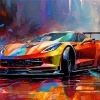 Colorful Fast Car Paint By Numbers