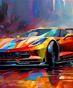 Colorful Fast Car Paint By Numbers