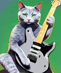 Cat Guitar Player Paint By Numbers
