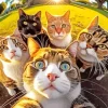 Aesthetic Group Cats Paint By Numbers