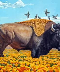 Bison In Desert Paint By Numbers