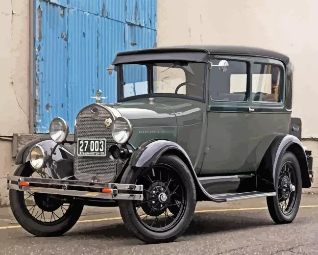 Retro Ford Model A paint by number Retro Ford A Paint By Numbers